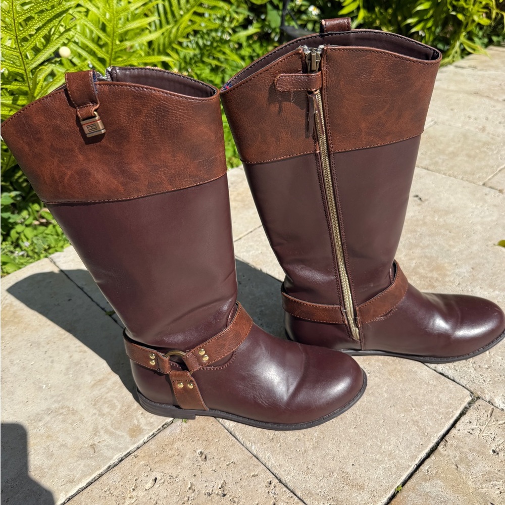 Tommy Hilfiger kids Riding Boots in Dark Brown
